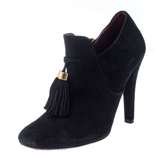 Suede Leather Tassel Booties Size 36.5 - Gucci - Modalova