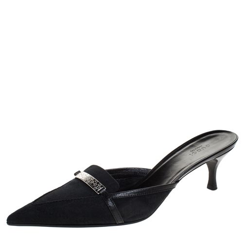 Gucci Black GG Canvas Pointed Toe Mules Size 39.5 - Gucci - Modalova