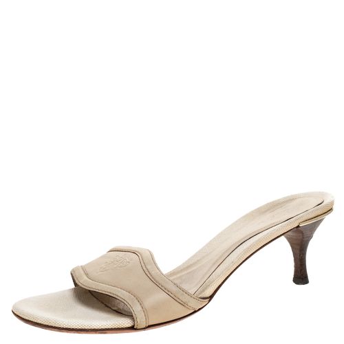 Gucci Ivory Leather Hysteria Embossed Slide Sandals Size 40 - Gucci - Modalova