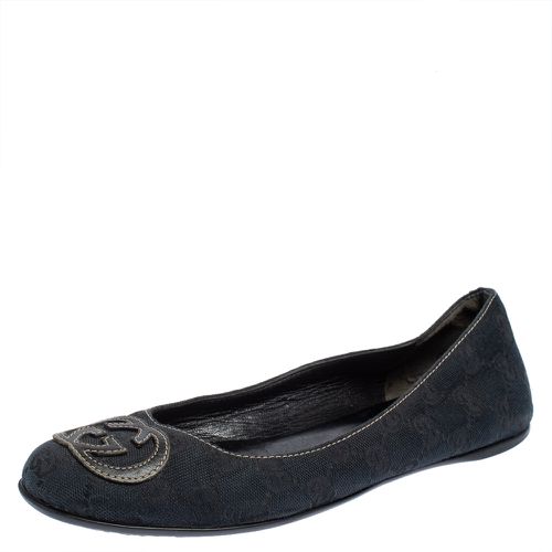 Gucci Dark Blue GG Canvas Interlocking GG Ballet Flats Size 36 - Gucci - Modalova