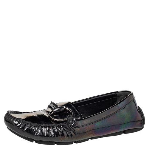 Gucci Multicolor Iridescent Patent Leather Horsebit Slip On Loafers Size 38 - Gucci - Modalova