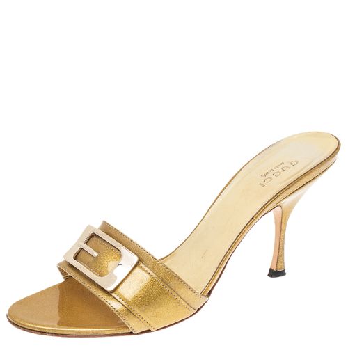 Gucci Gold Glitter Open Toe Sandals Size 36.5 - Gucci - Modalova