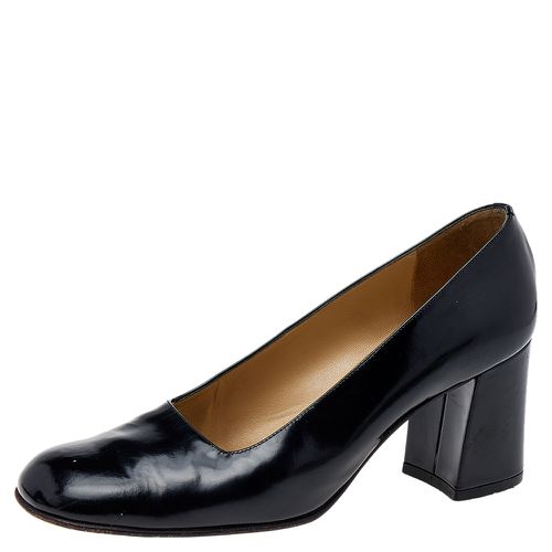 Gucci Black Leather Block Heel Pumps Size 37 - Gucci - Modalova