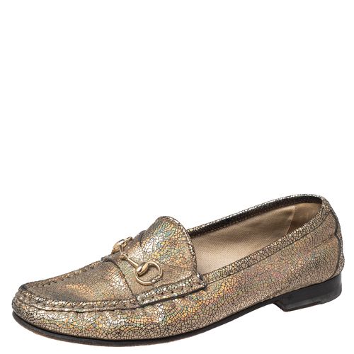 Gucci Iridescent Leather Horsebit Loafers Size 38 - Gucci - Modalova