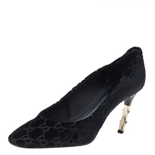 Gucci Black GG Velvet Bamboo Pumps Size 39 - Gucci - Modalova