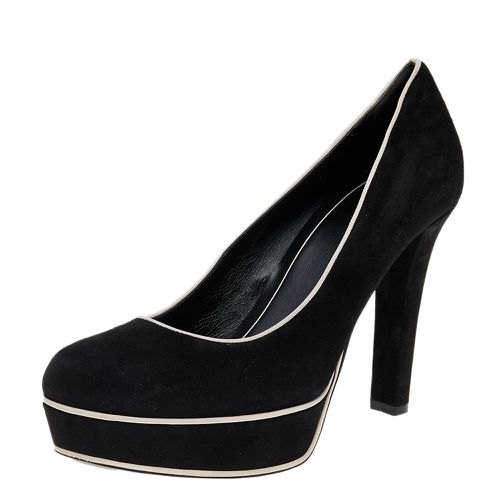 Gucci Black Suede Huston Platform Pumps Size 38.5 - Gucci - Modalova