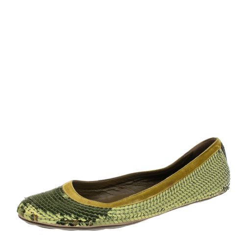 Gucci Green Sequin Ballet Flats Size 38.5 - Gucci - Modalova