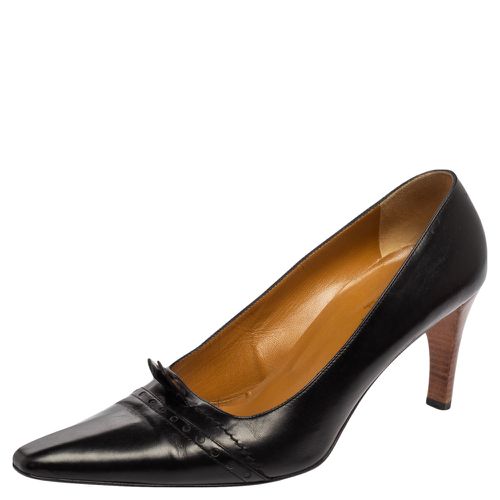 Gucci Black Leather Pointed Toe Pumps Size 39 - Gucci - Modalova