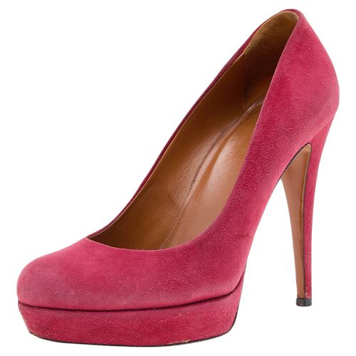 Gucci Red Suede Round Toe Platform Pumps Size 38 - Gucci - Modalova