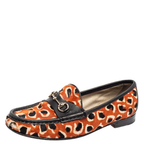 Gucci Tri-Color Leopard Print Calf Hair and Leather Horsebit Loafers Size 36.5 - Gucci - Modalova