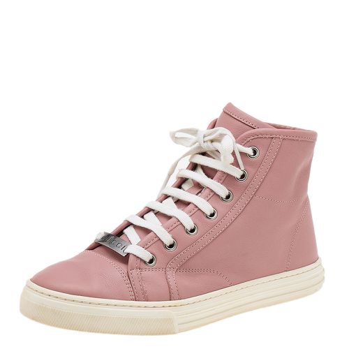 Gucci Old Rose Leather High Top Sneakers Size 35 - Gucci - Modalova