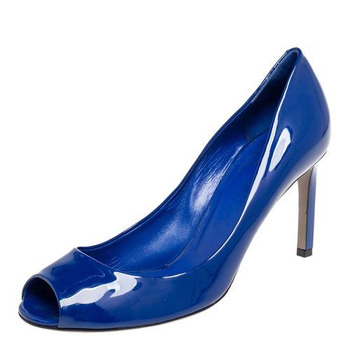 Gucci Ink Blue Patent Leather Peep-Toe Pumps Size 38 - Gucci - Modalova