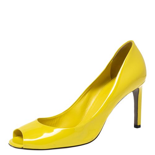 Gucci Yellow Patent Leather Peep-Toe Pumps Size 38 - Gucci - Modalova