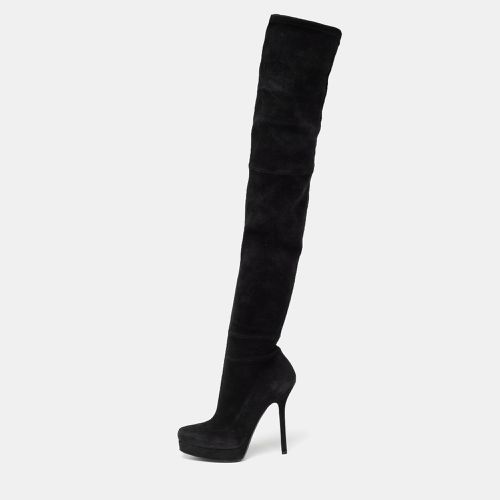 Gucci Black Suede Platform Over the Knee Boots Size 38.5 - Gucci - Modalova