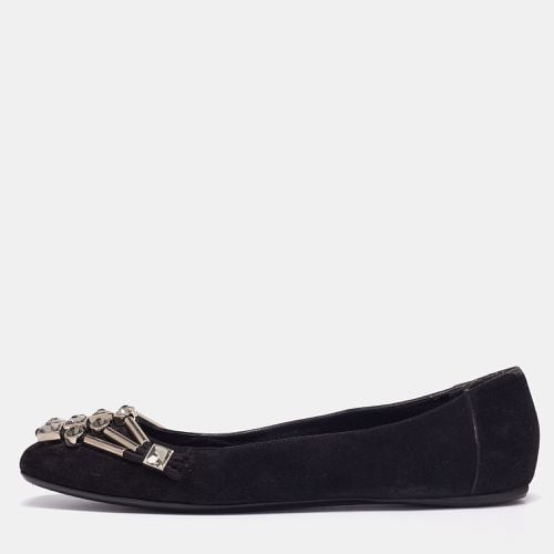 Gucci Black Suede Crystal Embellished Ballet Flats Size 39 - Gucci - Modalova