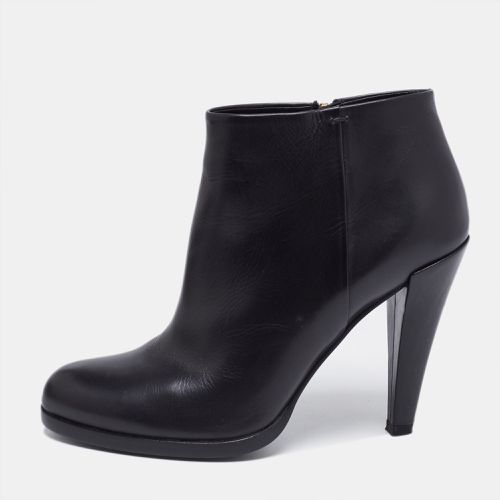 Gucci Black Leather Block Heel Ankle Boots Size 38.5 - Gucci - Modalova