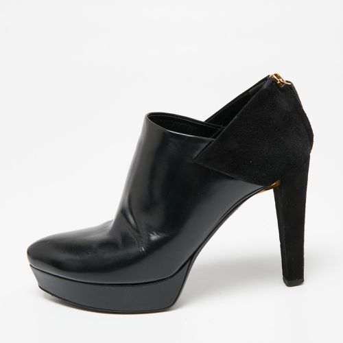 Gucci Black Suede And Patent Leather Booties Size 37.5 - Gucci - Modalova