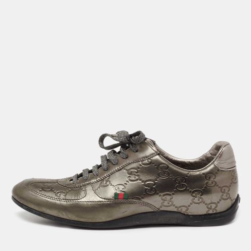 Gucci Metallic Bronze Guccissima Leather Low Top Sneakers Size 36.5 - Gucci - Modalova