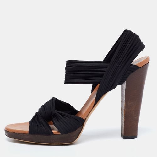 Gucci Black Pleated Fabric Platform Sandals Size 41 - Gucci - Modalova