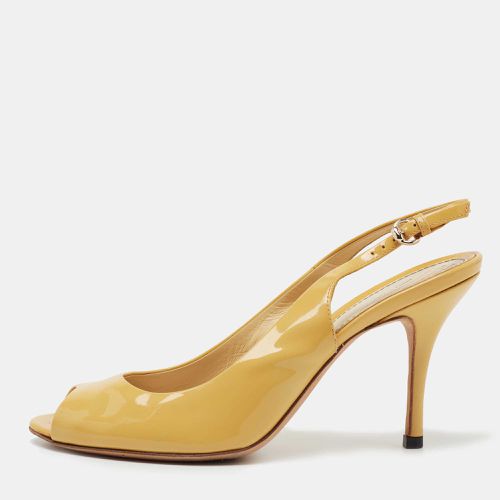 Gucci Yellow Patent Leather Peep Toe Slingback Pumps Size 36 - Gucci - Modalova