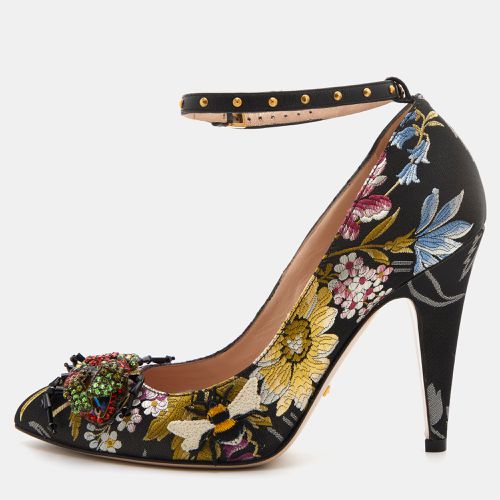 Jacquard Floral Dionysus Ankle Strap Pumps Size 36.5 - Gucci - Modalova