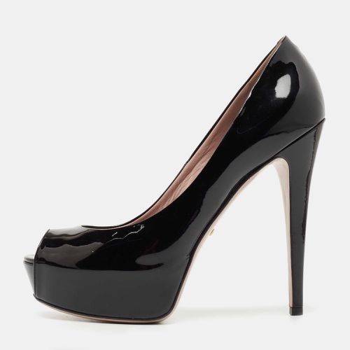 Gucci Black Patent Leather Peep Toe Platform Pumps Size 40 - Gucci - Modalova