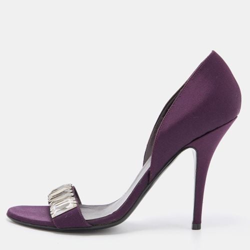 Gucci Purple Satin Crystal Embellished D'orsay Sandals Size 39 - Gucci - Modalova