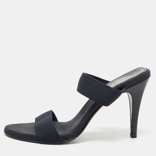 Gucci Navy Blue Canvas Slide Sandals Size 38.5 - Gucci - Modalova