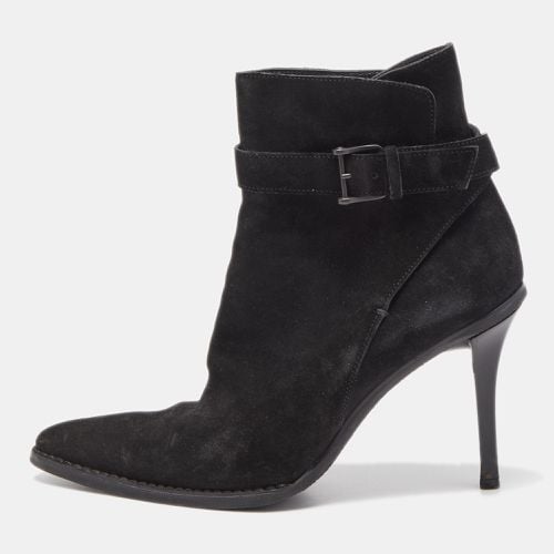 Gucci Black Suede Pointed Toe Ankle Boots Size 39 - Gucci - Modalova