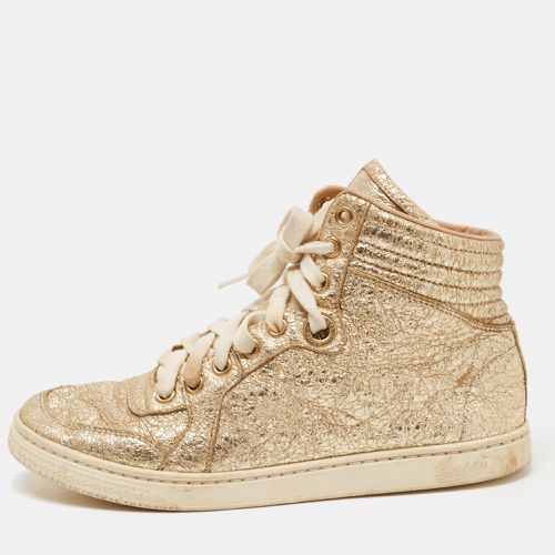 Gucci Gold Leather High Top Sneakers Size 35 - Gucci - Modalova