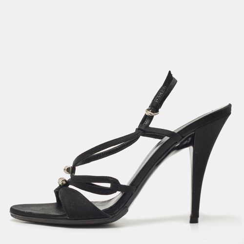 Gucci Black Satin Strappy Sandals Size 39.5 - Gucci - Modalova