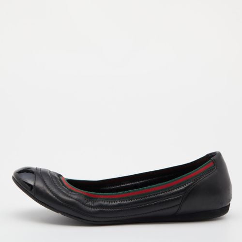 Gucci Black Leather Web Ballet Flats Size 40 - Gucci - Modalova