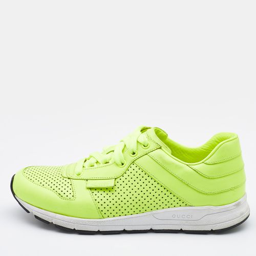 Gucci Neon Green Perforated Leather Lace Up Sneakers Size 38 - Gucci - Modalova