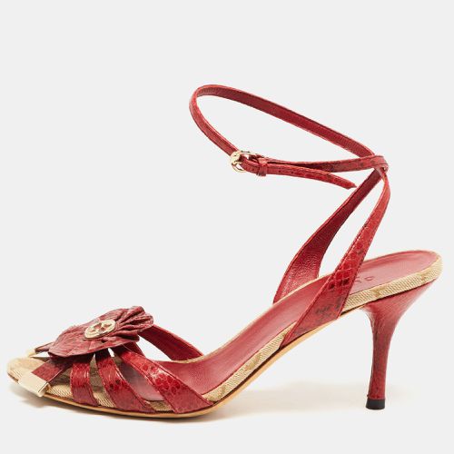 Gucci Red Python Ankle Wrap Sandals Size 36 - Gucci - Modalova