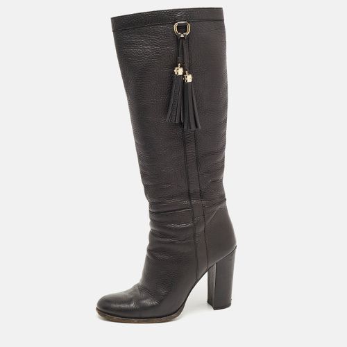 Gucci Black Leather Bamboo Tassel Knee Length Boots Size 39 - Gucci - Modalova