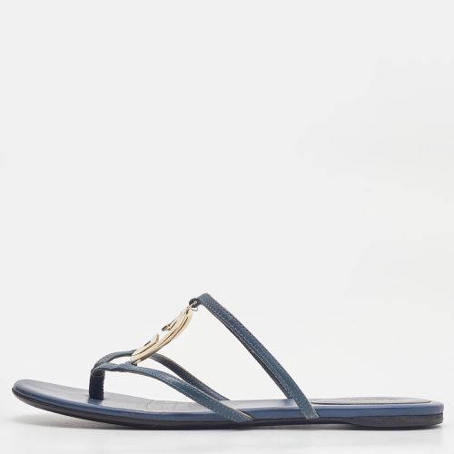 Gucci Blue Leather GG Cage Flat Thong Sandals Size 37 - Gucci - Modalova