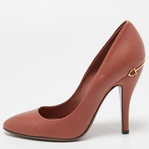 Gucci Brown Leather Horsebit GG Round Toe Pumps Size 38 - Gucci - Modalova