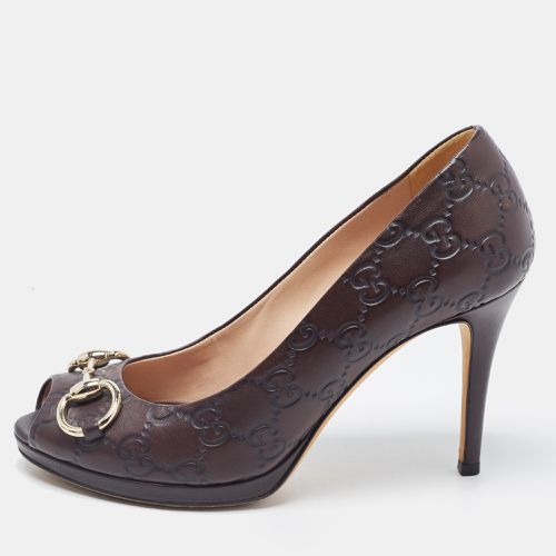 Gucci Dark Brown Guccissima Leather New Hollywood Pumps Size 37 - Gucci - Modalova