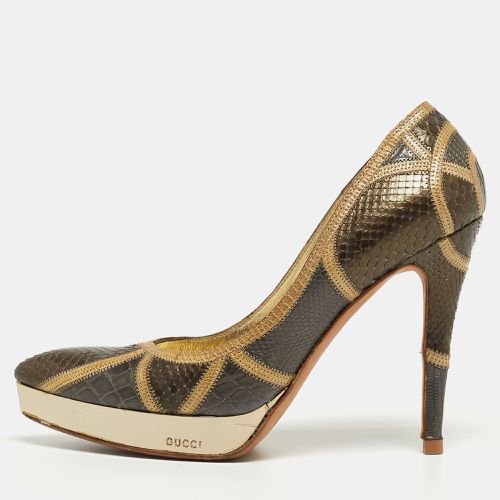 Gucci Tricolor Python, Crocodile and Lizard Platform Pumps Size 36.5 - Gucci - Modalova