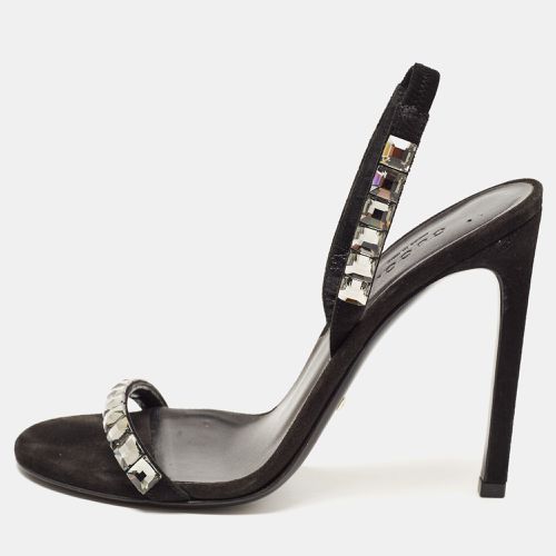 Gucci Black Suede Embellished Mallory Sandals Size 37 - Gucci - Modalova