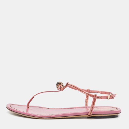 Gucci Purple Patent Bamboo Accent T strap Sandals Size 36 - Gucci - Modalova