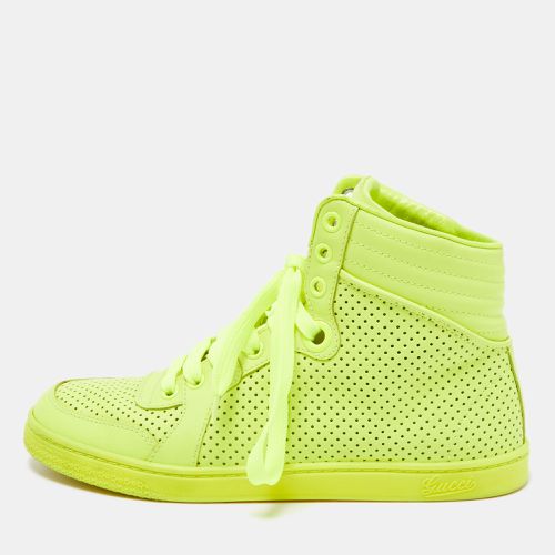 Gucci Neon Green Leather High Top Sneakers Size 35.5 - Gucci - Modalova