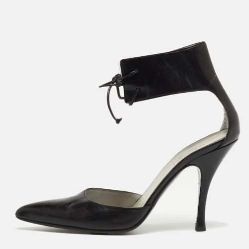 Gucci Black Leather Ankle Tie Pumps Size 37.5 - Gucci - Modalova