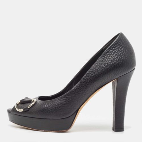 Gucci Black Leather Peep Toe Pumps Size 37 - Gucci - Modalova