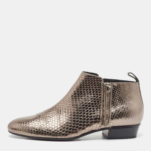 Gucci Metallic Embossed Python Ankle Boots Size 37 - Gucci - Modalova