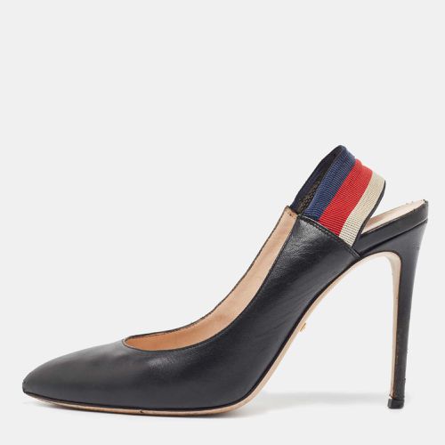 Gucci Black Leather Sylvie Slingback Pumps Size 40 - Gucci - Modalova