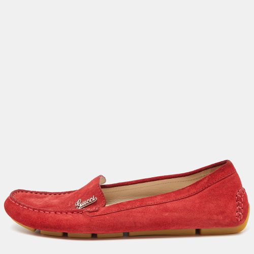 Gucci Red Suede Slip On Loafers Size 36 - Gucci - Modalova