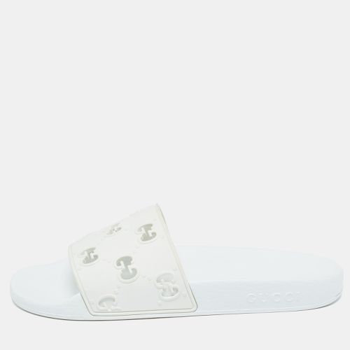 Gucci White Rubber Flat Slides Size 39 - Gucci - Modalova