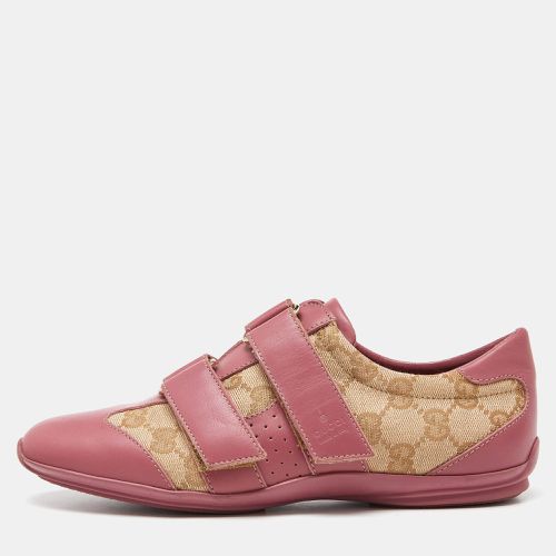 Gucci Beige/Pink GG Canvas and Leather Low Top Sneakers Size 35 - Gucci - Modalova