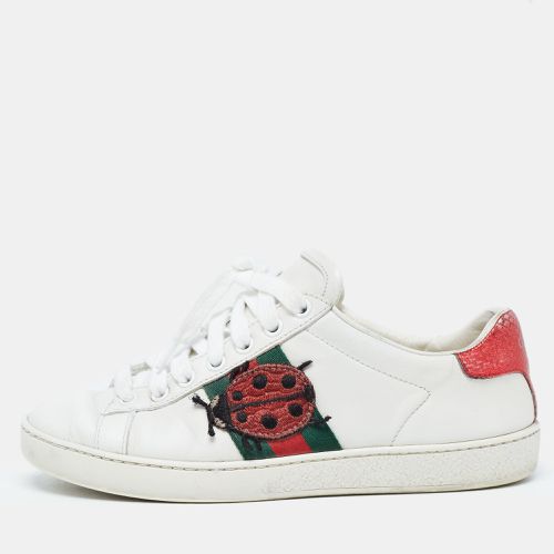 Gucci White Leather Web Ace Sneakers Size 34.5 - Gucci - Modalova